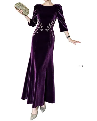 Brc By Burryco Embellished Maxi Dress In Purple