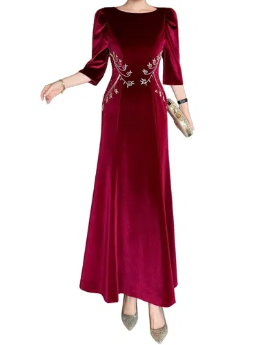 Brc By Burryco Embellished Maxi Dress In Red