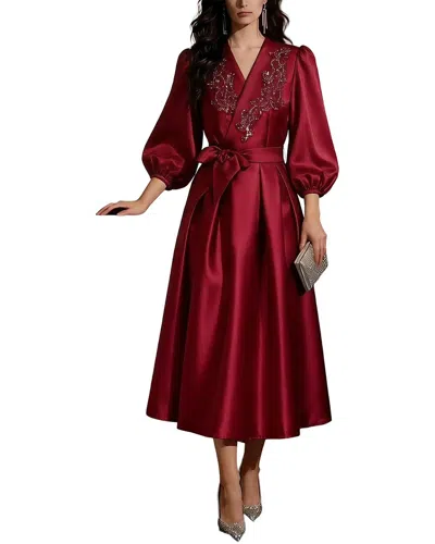 Brc By Burryco Embellished Midi Dress In Red