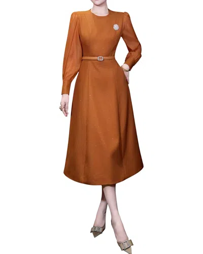 Brc By Burryco Midi Dress In Brown