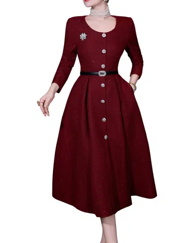 Brc By Burryco Midi Dress In Burgundy