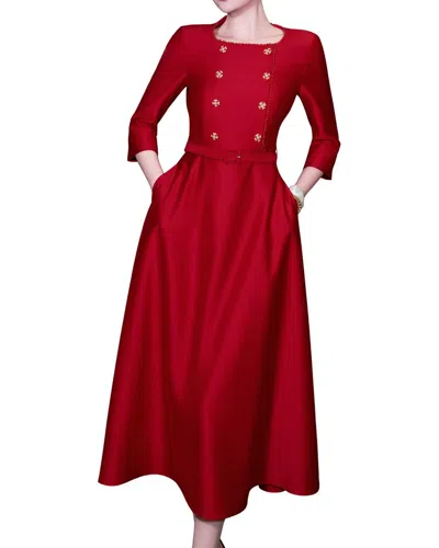 Brc By Burryco Midi Dress In Burgundy