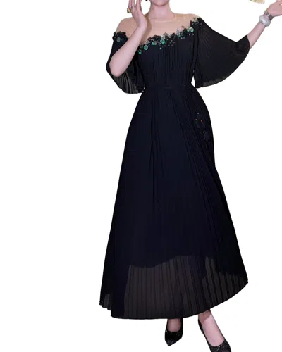 Brc By Burryco Off Shoulder Solid Maxi Dress In Black