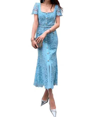 Brc By Burryco Short Sleeve Midi Dress In Blue
