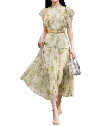 Brc By Burryco Short Sleeve Midi Dress In Yellow