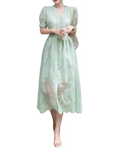 Brc By Burryco Short Sleeve Midi Dress In Green