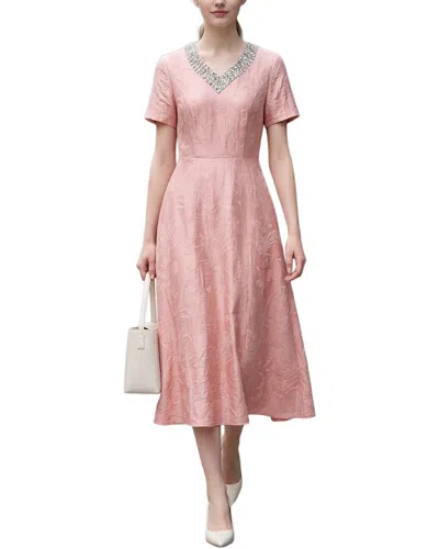 Brc By Burryco Short Sleeve Midi Dress In Pink