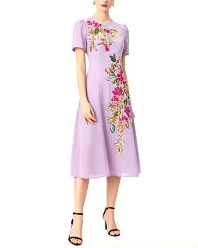 Brc By Burryco Short Sleeve Midi Dress In Purple