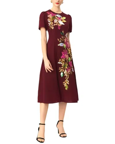 Brc By Burryco Short Sleeve Midi Dress In Red