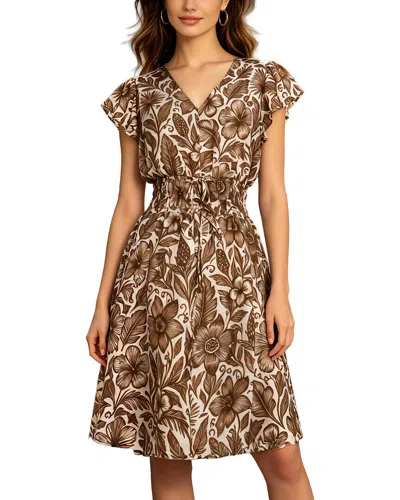 Brc By Burryco Short Sleeve Mini Dress In Brown