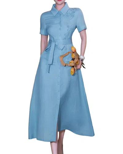 Brc By Burryco Short Sleeve Shirt Dress In Blue