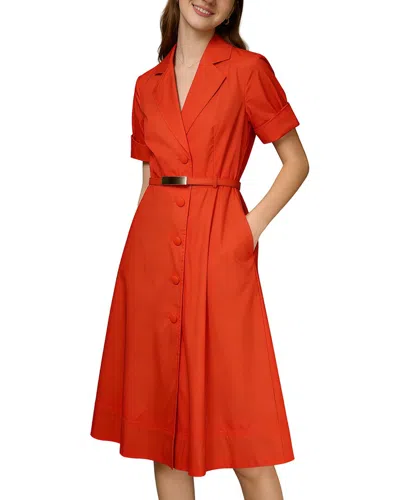 Brc By Burryco Short Sleeve Shirt Dress In Orange