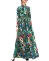 Brc By Burryco Silk Maxi Dress In Green