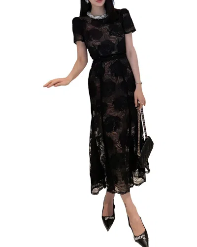Brc By Burryco Silk-blend Midi Dress In Black