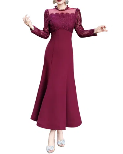 Brc By Burryco Solid Maxi Dress In Burgundy