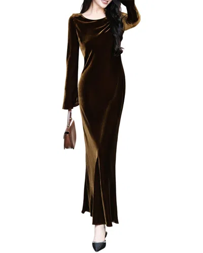 Brc By Burryco Solid Maxi Dress In Brown