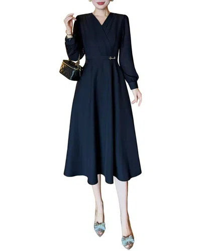 Brc By Burryco Solid Midi Dress In Blue