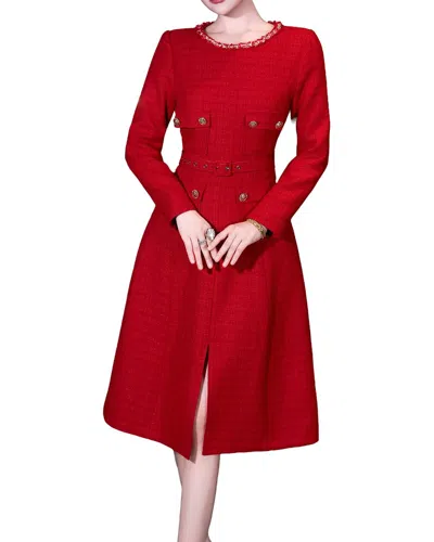 Brc By Burryco Solid Midi Dress In Red