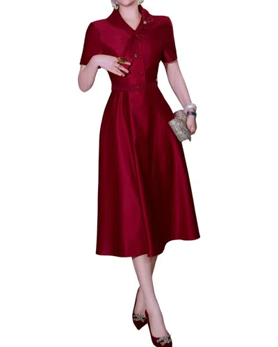 Brc By Burryco Solid Midi Dress In Red