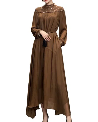 Brc By Burryco Solid Midi Dress In Brown