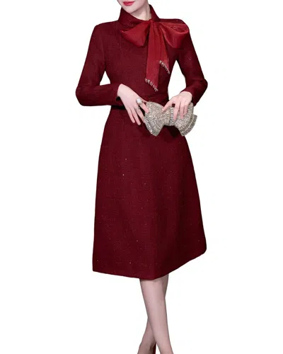 Brc By Burryco Solid Midi Dress In Burgundy
