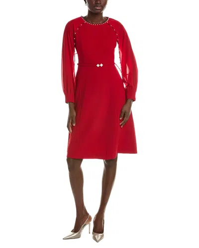 Brc By Burryco Solid Midi Dress In Red