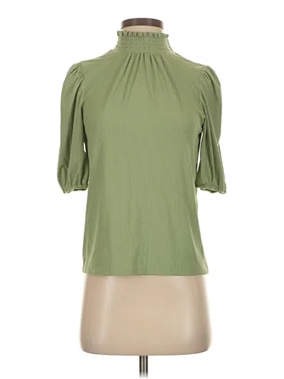 Pre-owned Brea Canyon Short Sleeve Blouse In Green