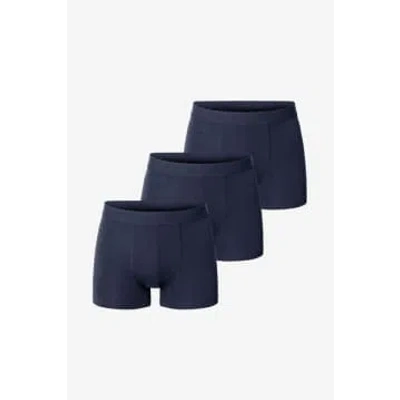 Bread And Boxers Dark Navy Boxer Briefs Set Of 3 In Blue