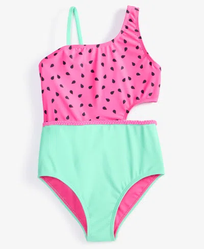 Breaking Waves Kids' Big Girls Watermelon One-piece Swimsuit In Multi