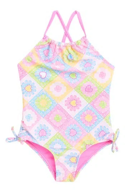 Breaking Waves Kids' Cinched One-piece Swimsuit