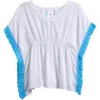 Breaking Waves Big Girls Fringe Kimono Cover-up In White