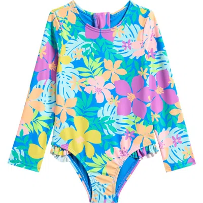 Breaking Waves Kids' Rashguard Swimsuit In Multi