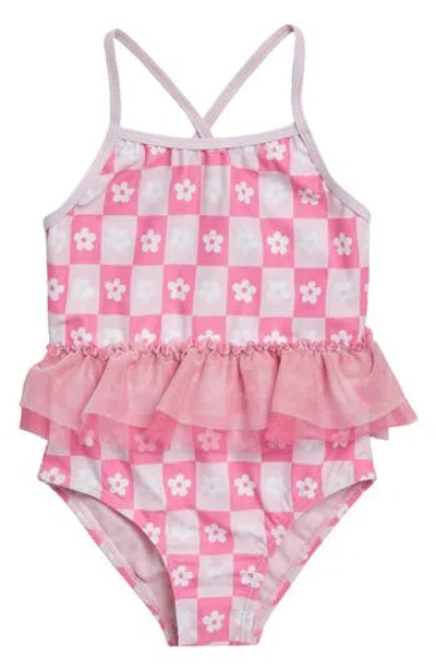 Breaking Waves Kids' Tutu One-piece Swimsuit In Pink