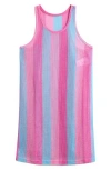 Breaking Waves Stripe Mesh Cover-up In Pink