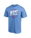 Breakingt Men's And Women's Powder Blue Toronto Blue Jays Want It All T-shirt In Blue