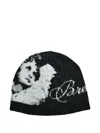 Breath Angel-embellishment Beanie Hat In Black