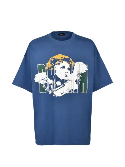 Breath Angel-print Box-fit T-shirt In Blue