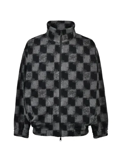 Breath Block Check Jacket In Black