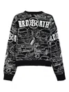 Breath Car-pattern Sweater In Black