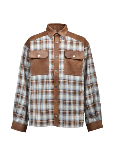 Breath Check Pocket Shirt In Brown