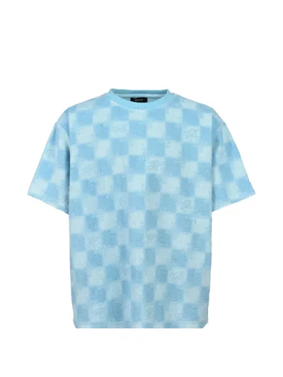 Breath Checkerboard-pattern Terry-cloth T-shirt In Blue