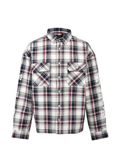 Breath Check-pattern Graphic-print Shirt In Black