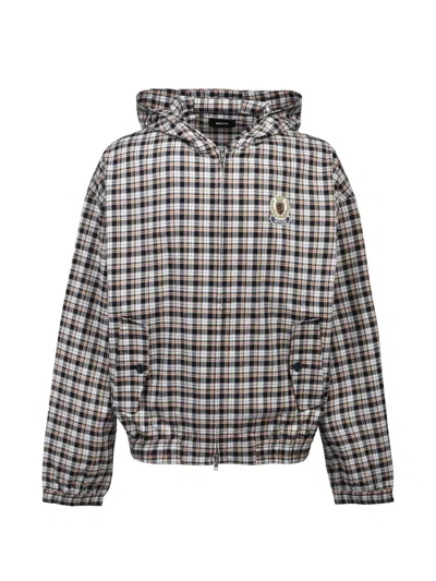 Breath Check-pattern Hooded Jacket In Multi