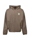 Breath Check-pattern Hooded Jacket In Neutral