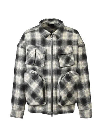 Breath Check-pattern Jacket In Black