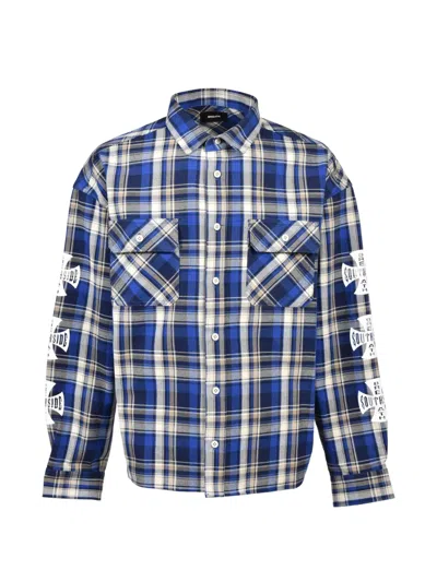 Breath Check-print Logo-print Shirt In Blue