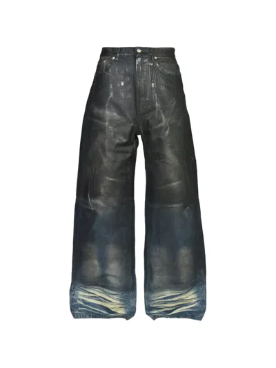 Breath Coated Flared Jeans In Blue