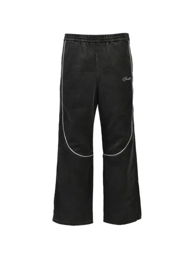Breath Corduroy Piping Trousers In Black