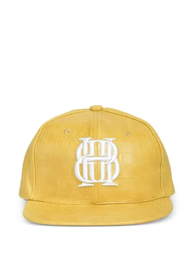 Breath Croc-embossed Logo Baseball Cap In Yellow