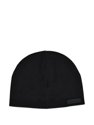 Breath Eagle Embroidered Beanie Hat In Black